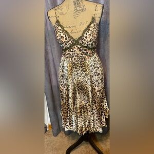 Mac Duggal Leopard Print Dress with Lace Trim